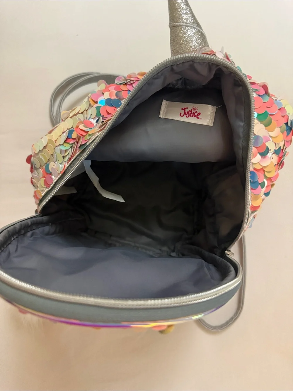 Kids Sparkle Sequin Mini Pink Multi Backpack with Initial A